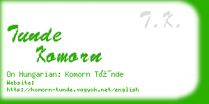 tunde komorn business card